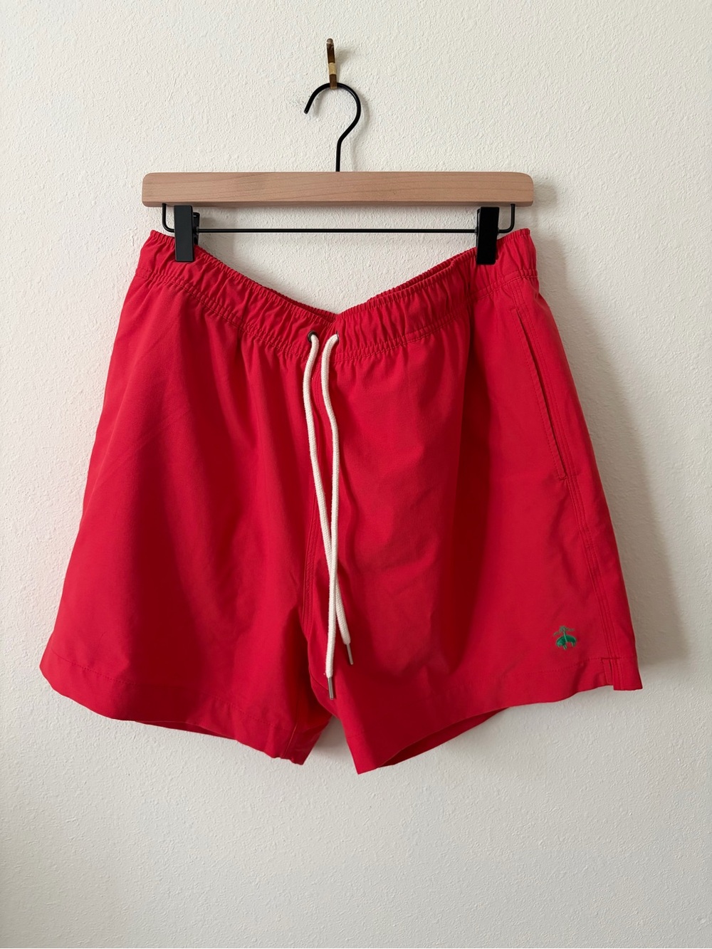 Brooks Brothers Men's Red Swim Trunks Sz L Mesh Lined Drawstring
